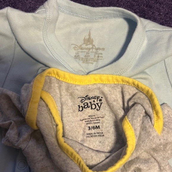 Disney Winnie the Pooh short onesie and footed onesie set -3-6 Months - Picture 4 of 5